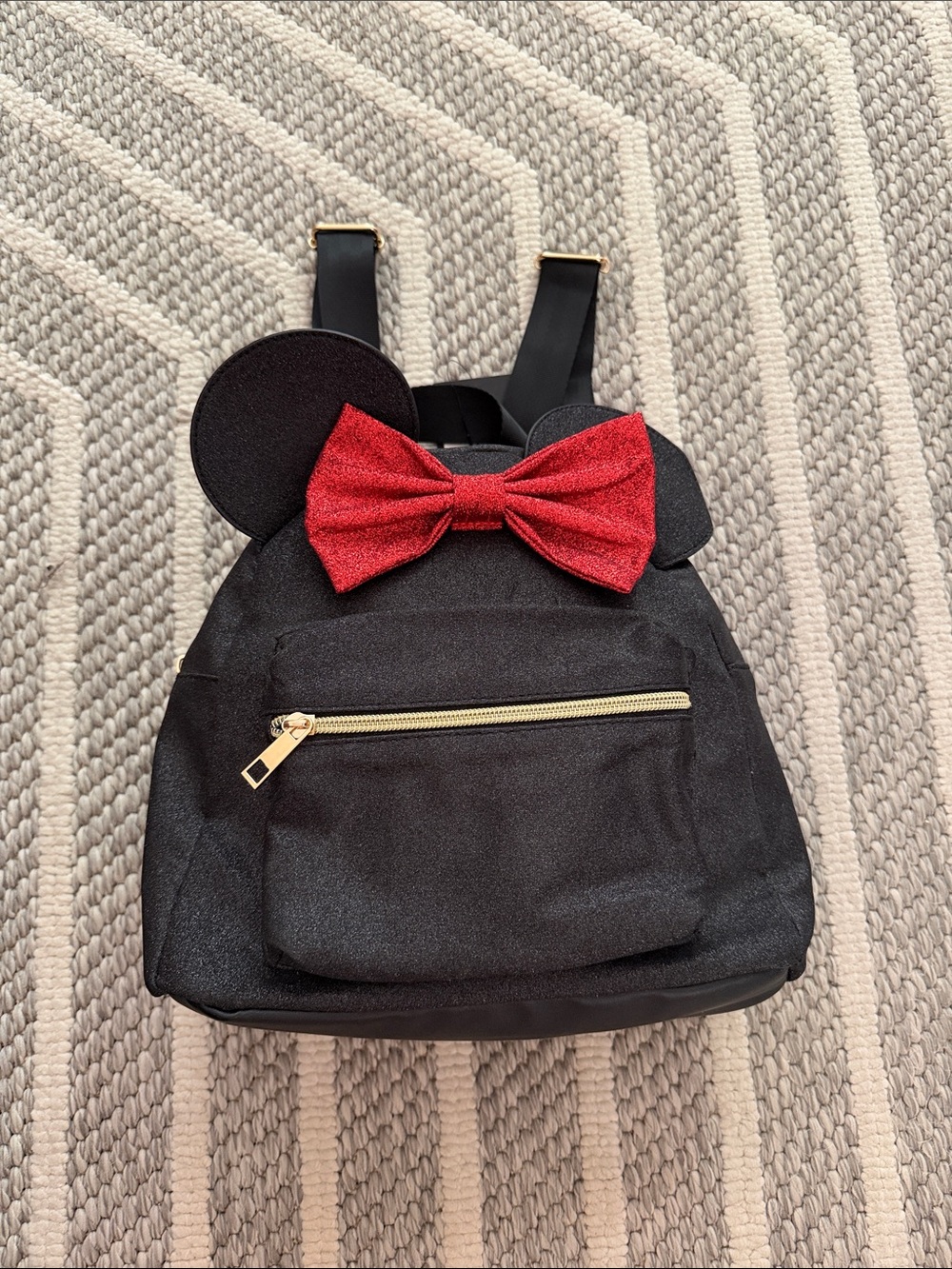 Kohl's Black  Backpack with Red Bow and Ear Accents